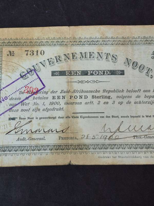 Government Note One Pound 28.5.1900
