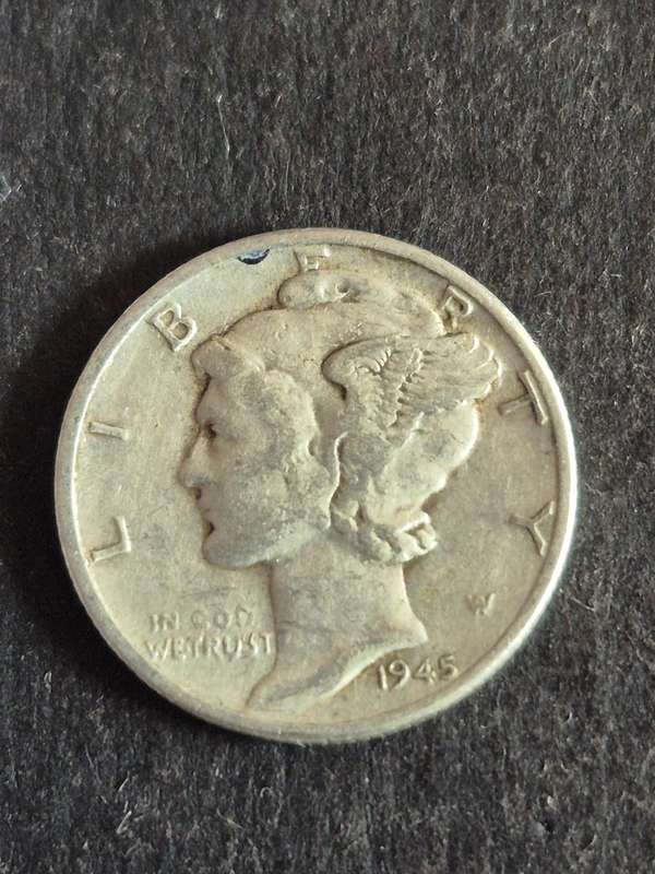 USA Mercury Dime 1945 Silver