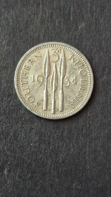 Southern Rhodesia Threepence 1934 Silver