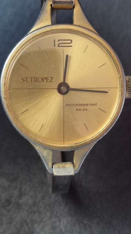 Vintage Ladies Sainst Tropez Shock Resistant Swiss made Mechanical Watch (not working)