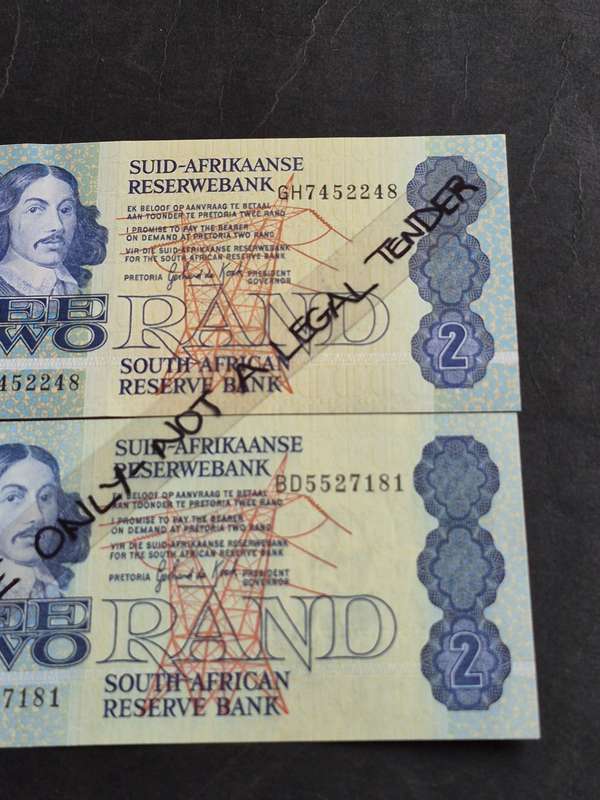 2 x GPC de Kock Two Rand 1989 UNC