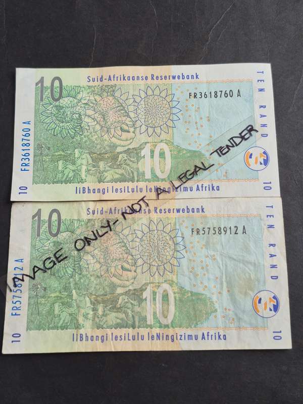 2 x TT Mboweni Ten Rand 2nd issue 2004 (nice condition)