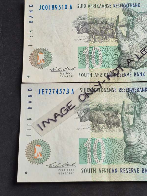 2 x CL Stals Ten Rand 2nd issue 1993 (nice condition)