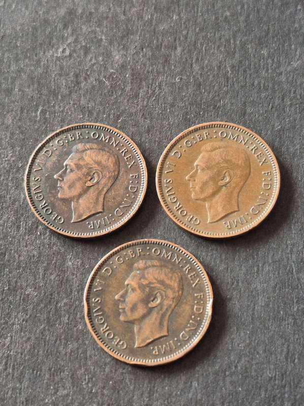 3 x UK Farthing 1940/1941/1942