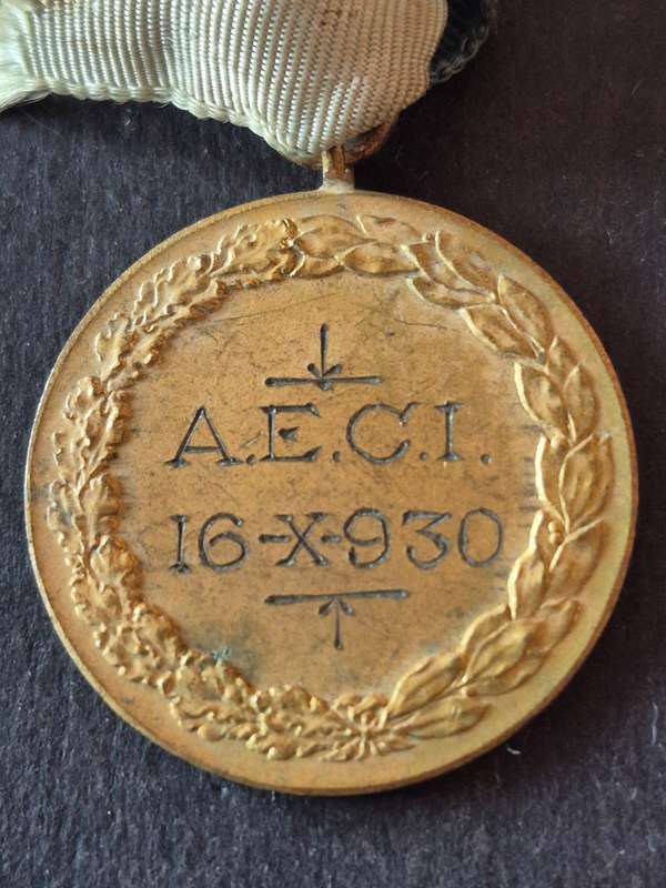 Bronze Tennis Medal 16/10/1930