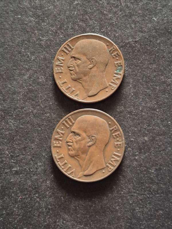 2 x Italy 10 Cents 1938/1939
