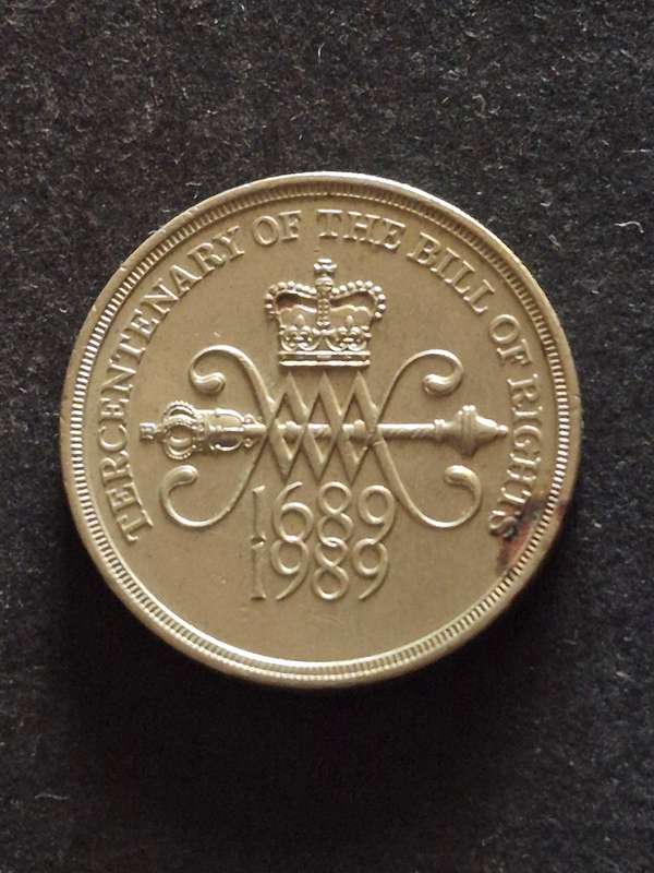 UK 2 Pounds Tercentenary of the Bill of Rights 1689-1989