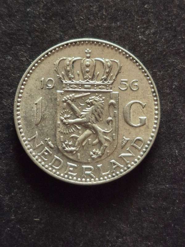 Nederlands One Gulden 1956 Silver