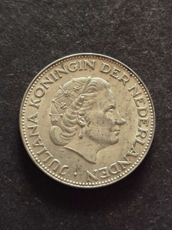 Nederlands 2 1/2 Gulden .720 Silver 1959