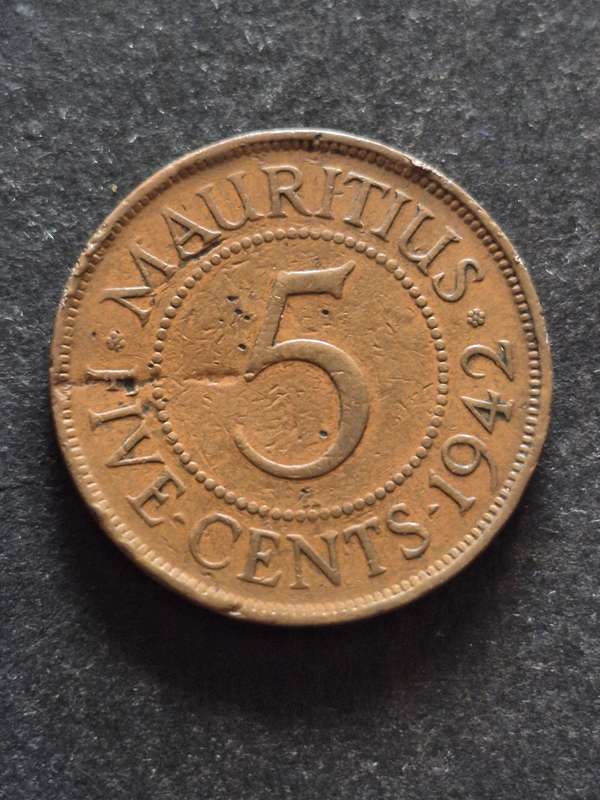 Mauritius 5 Cents George VI 1942