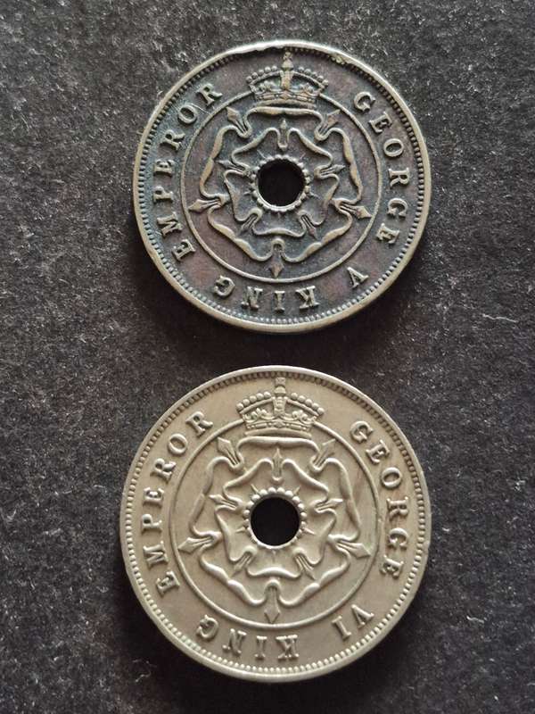 2 x Southern Rhodesia One Pennies 1935/1937