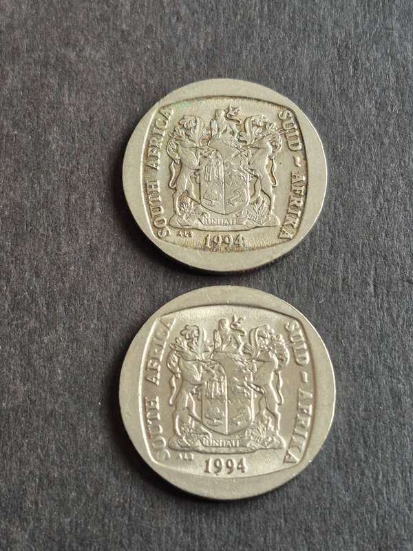 2 x Presidential Inauguration R5 Coins 1994