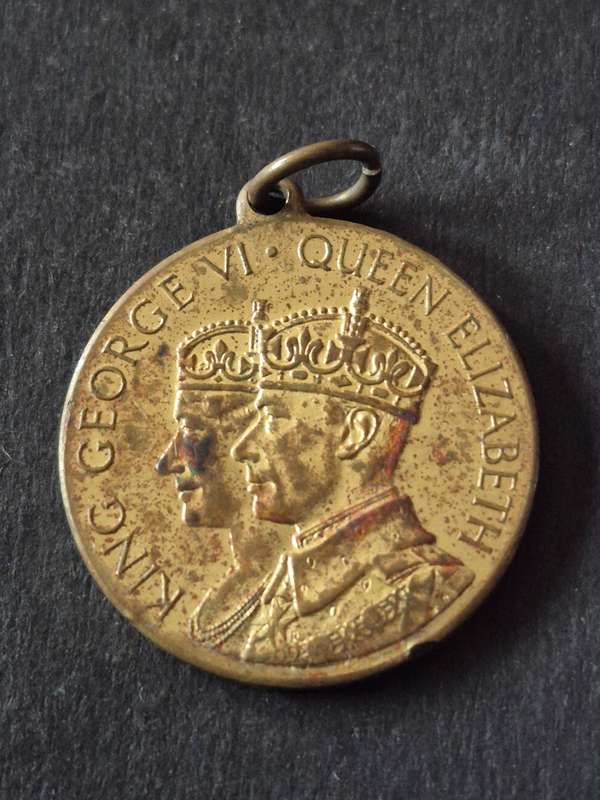 Coronation 1937 Brass Medallion struck by the makers of Rowntrees Coco Jellies 1937