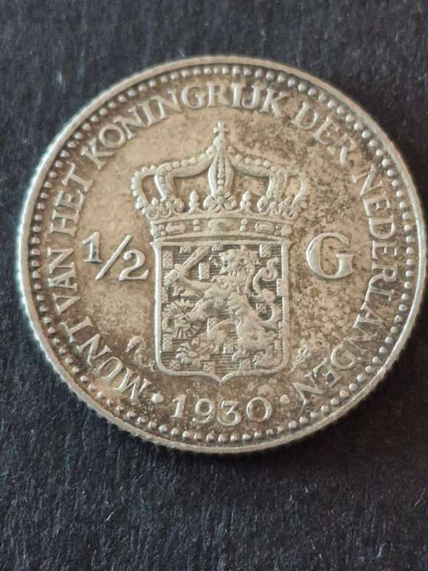 Nederlands 1/2 Gulden 1930 Silver