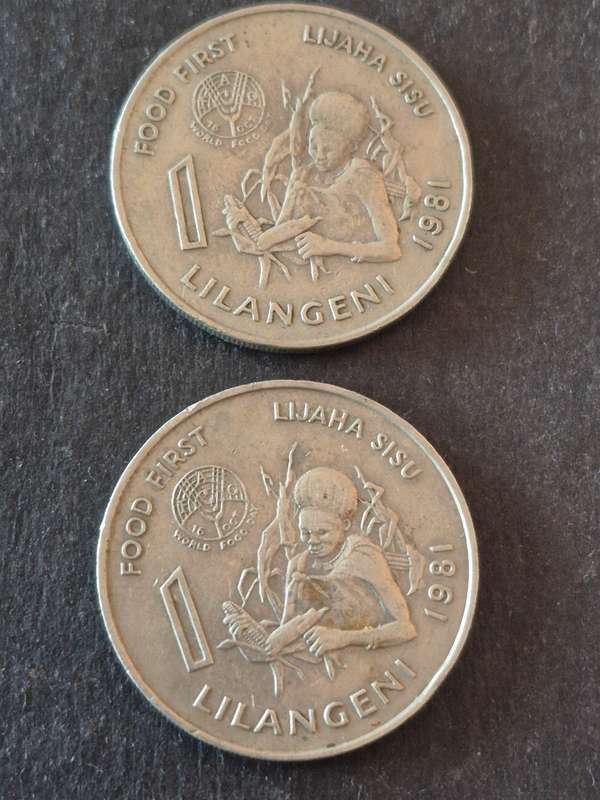 2 x Swaziland One Lilangeni 1981