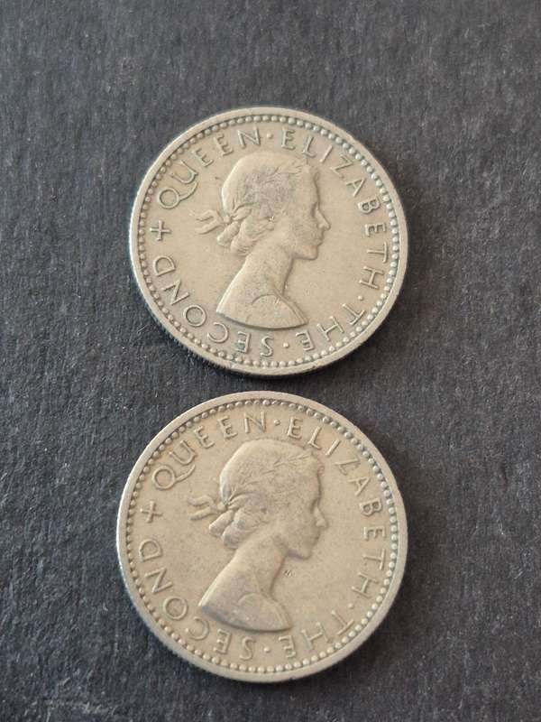 2 x Rhodesia and Nysaland Sixpence 1957