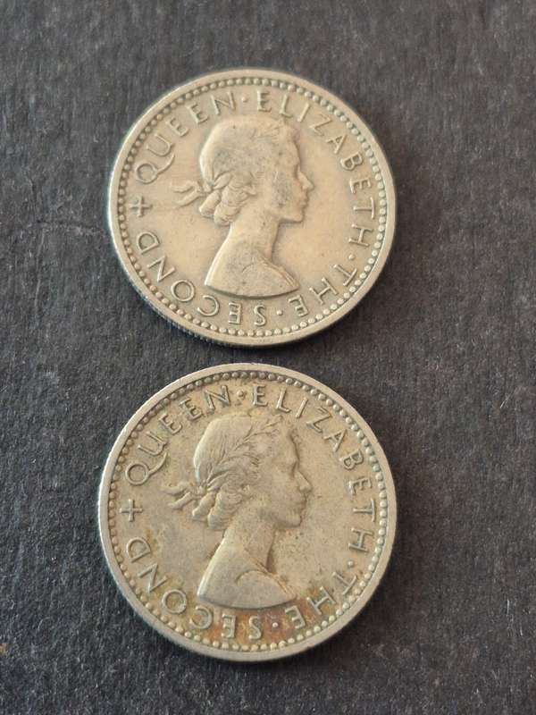 2 x Rhodesia and Nysaland Sixpence 1957