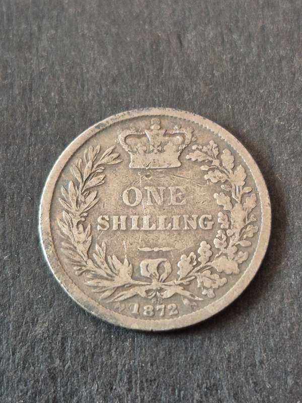 UK One Shilling 1872 Silver