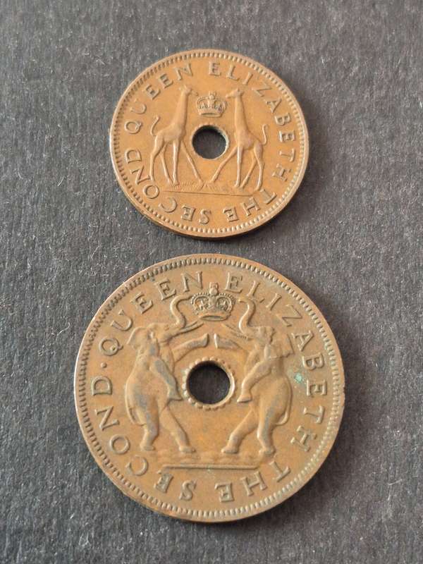 Rhodesia and Nysaland 1/2 Penny and One Penny 1957