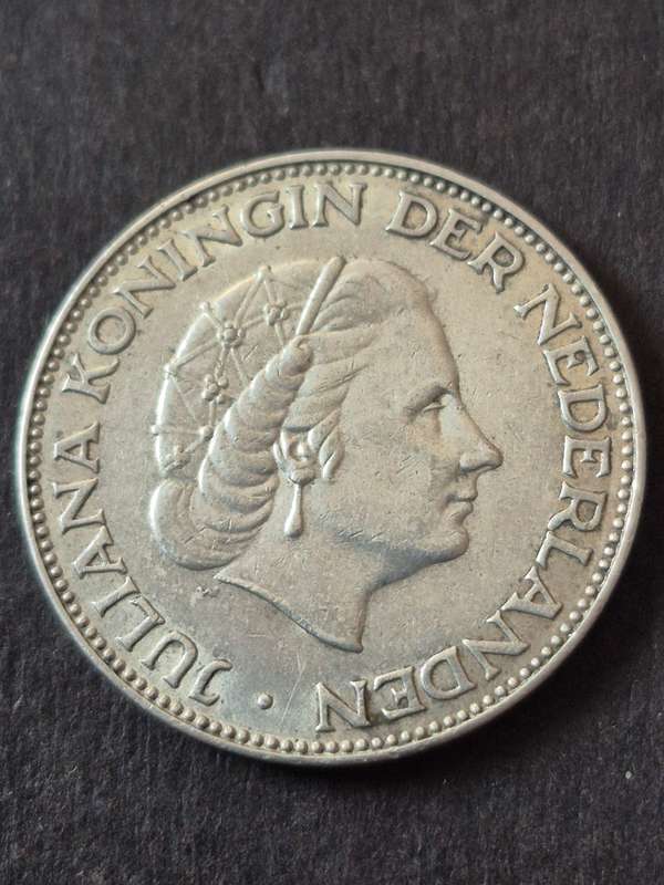 Nederlands 2 1/2 Gulden .720 Silver 1959 (15g)