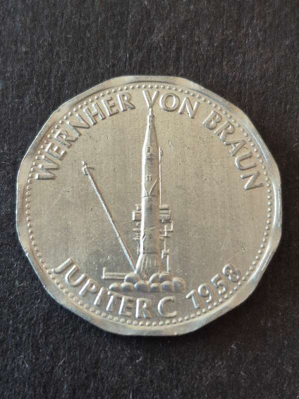 Shell Aliminium Moon Landing Token (Jupiter C ) 1958
