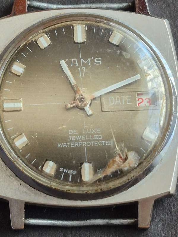 Vintage Kams 17 Deluxe Jewelled Water Protected Swiss Movement Mechanical Wrist Watch (not working)