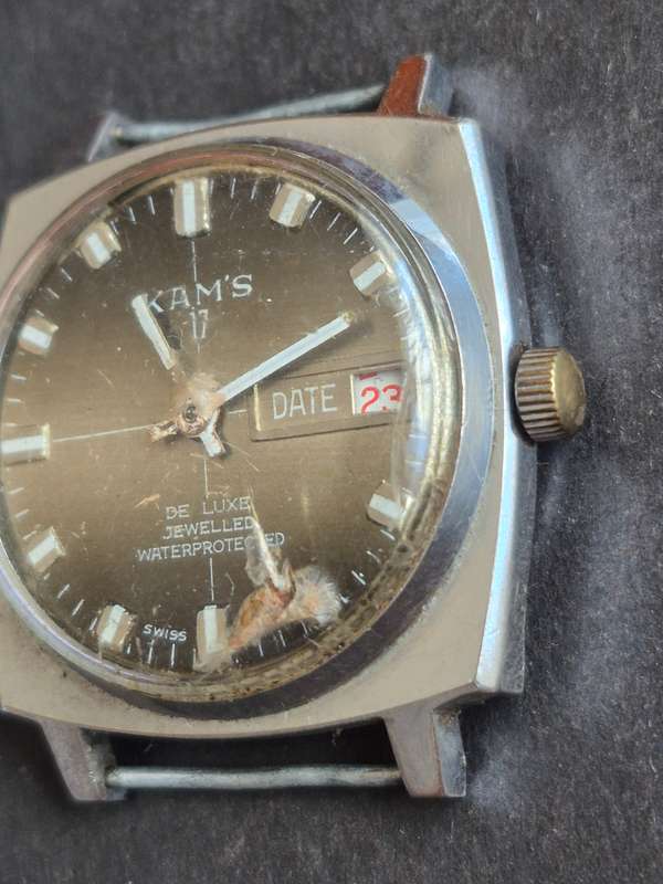 Vintage Kams 17 Deluxe Jewelled Water Protected Swiss Movement Mechanical Wrist Watch (not working)