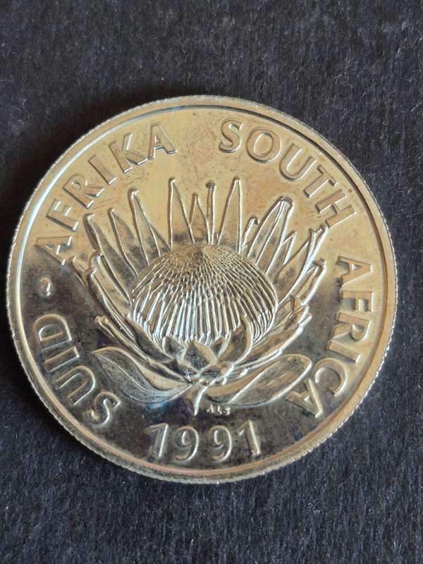 SA Silver One Rand 1991 Nursing Coin UNC