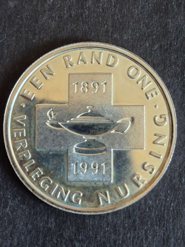 SA Silver One Rand 1991 Nursing Coin UNC