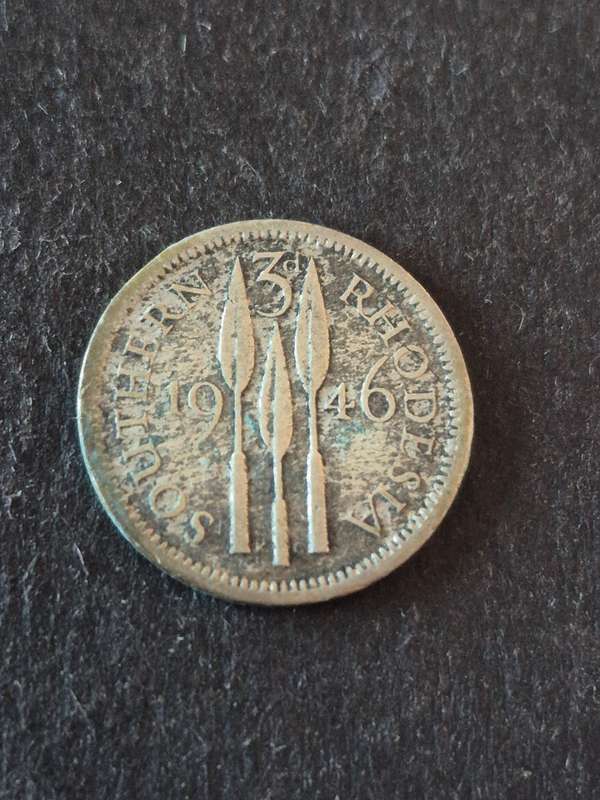Southern Rhodesia Threepence 1946  .500 Silver