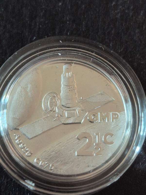 2019 2 1/2 Cents Sterling Silver Tickey Polymer Putty Proof Durban Privy Mark