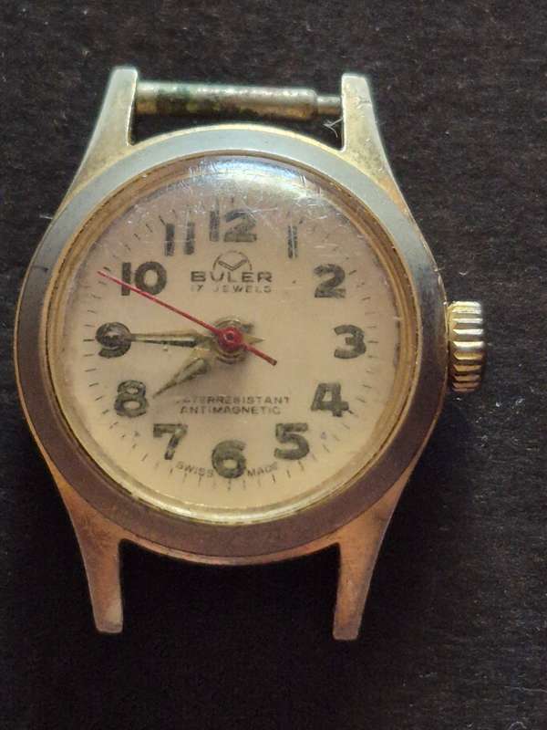 Vintage Buler 17 Jewels Water Resistant Anti Magnetic Ladies Wrist Watch (not working)
