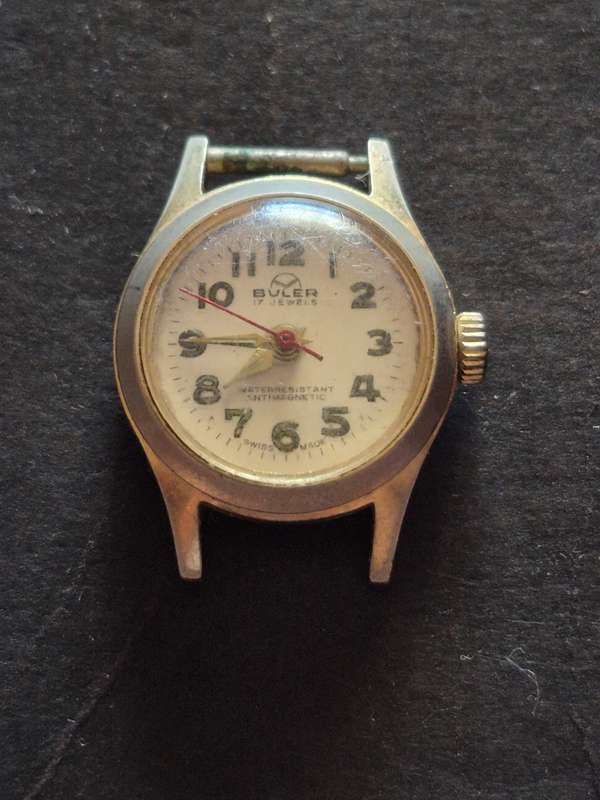 Vintage Buler 17 Jewels Water Resistant Anti Magnetic Ladies Wrist Watch (not working)