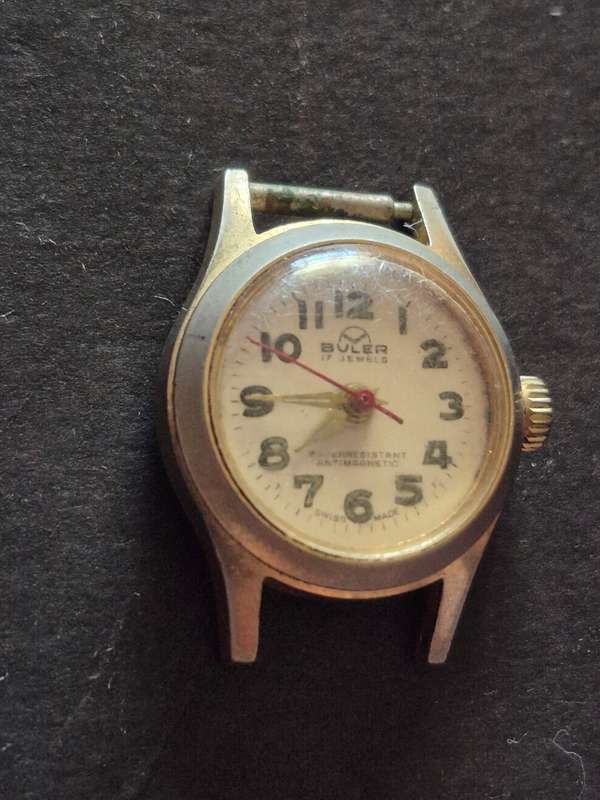 Vintage Buler 17 Jewels Water Resistant Anti Magnetic Ladies Wrist Watch (not working)