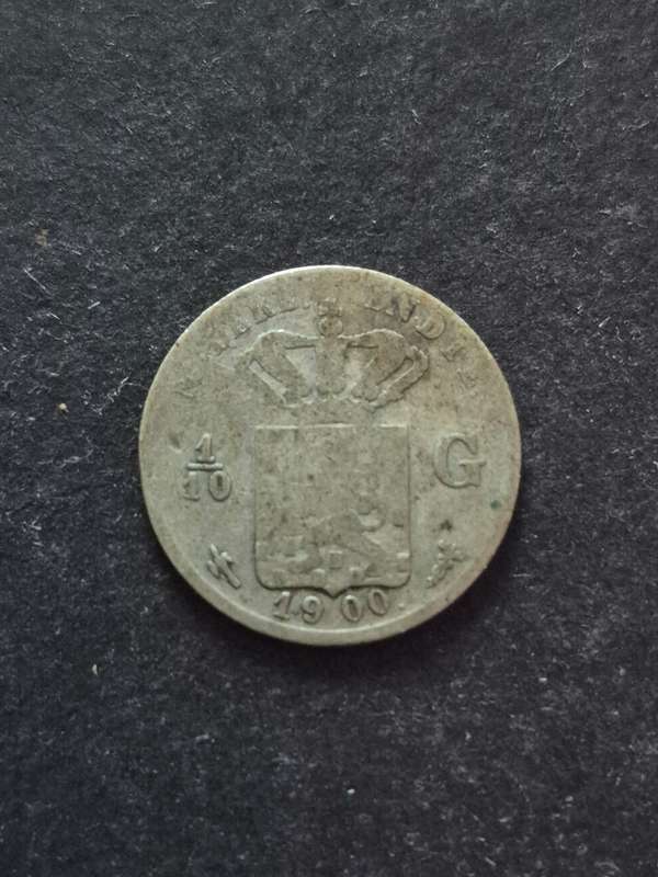 Indonesia 1/10 Gulden 1900 Silver East Indies Nederlands