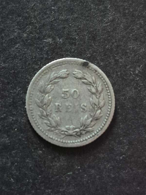 Portugal 50 Reis 1893 Silver