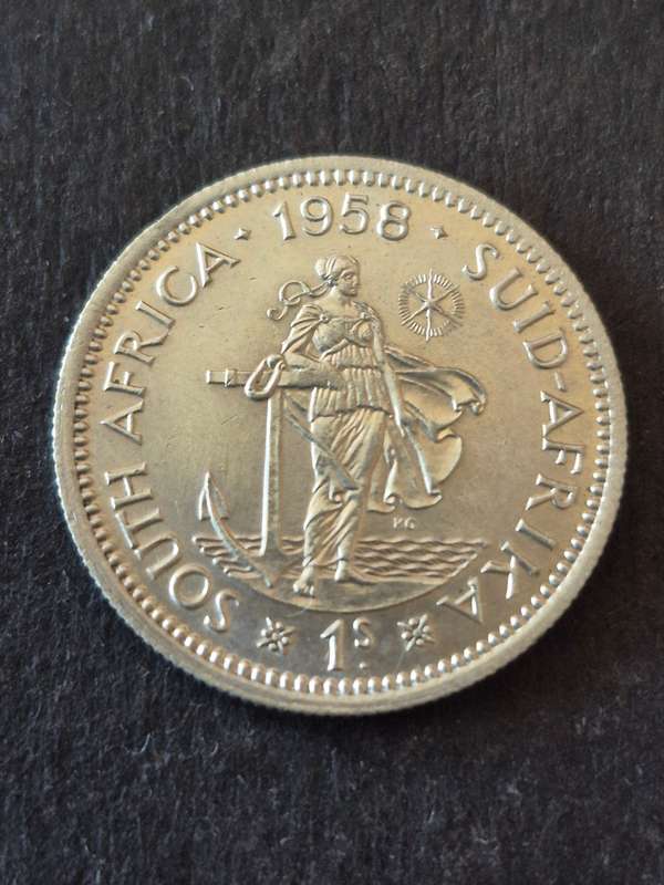 Union One Shilling 1958 Silver (nice condition)