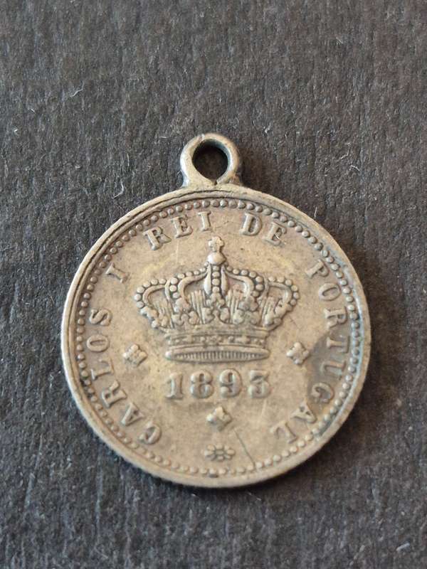 Portugal 50 Reis 1893 Silver (Pendant Coin)
