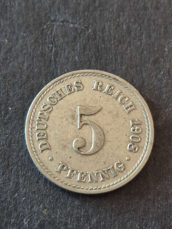 Deutsches Reich 5 Pfennig 1908