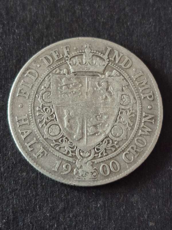 UK 1/2 Crown Queen Victoria 1900 Silver