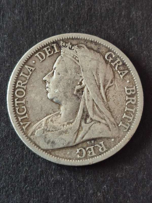 UK 1/2 Crown Queen Victoria 1900 Silver