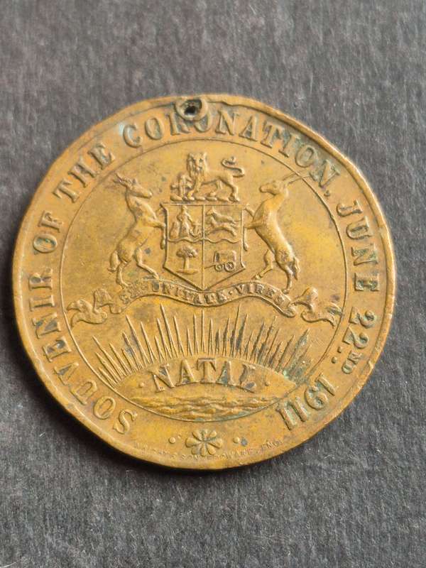 Bronze Medallion Souvenir of the Coronation June 22 1911 (Natal)