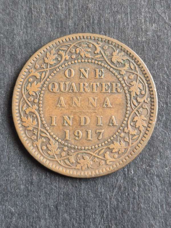 India One Quarter Anna 1917