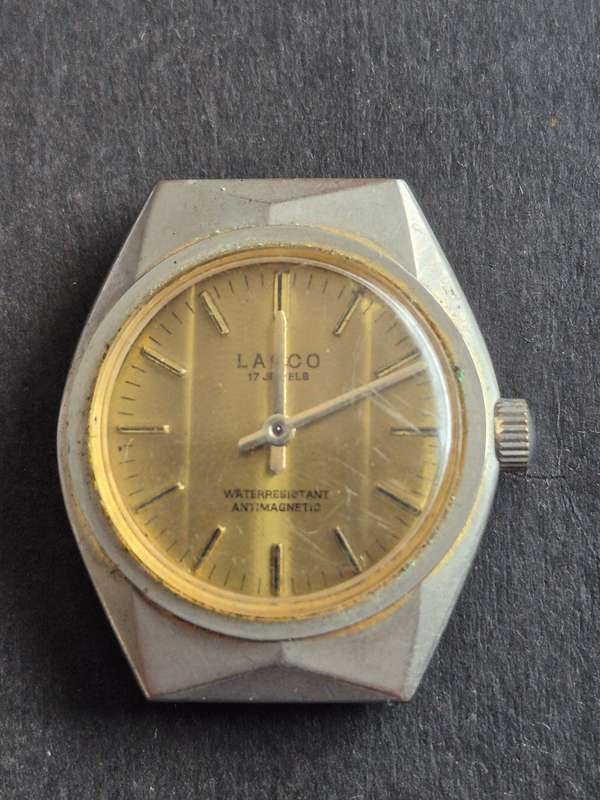Vintage Lanco 17 Jewels Water Resistant Anti Magnetic Wrist Watch (not working)