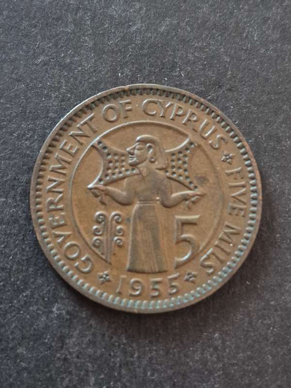 Cyprus 5 Mils 1955