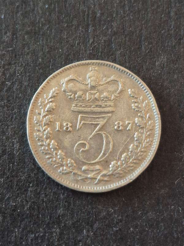 Queen Victoria Threepence 1887 Silver