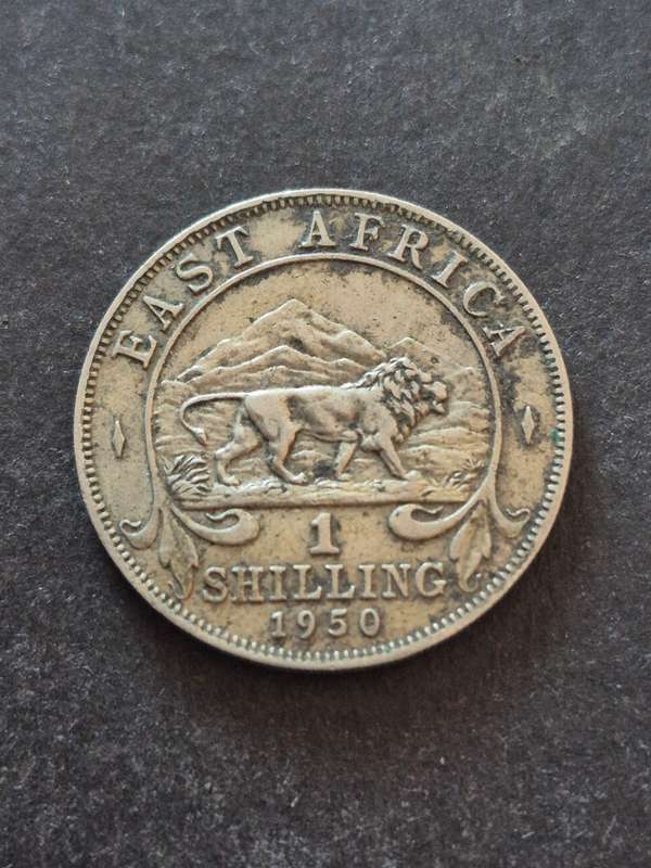 East Africa One Shilling 1950  .250 Silver