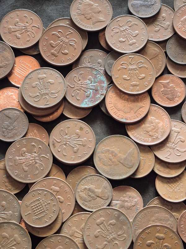 Mixed Lot of UK One Penny and Two Pence 1 kg