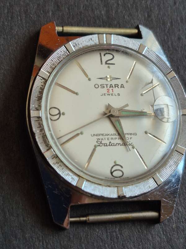 Vintage Ostara 21 Jewels Unbreakable Spring Waterproof Datamatic Mechanical Men's Wrist Watch