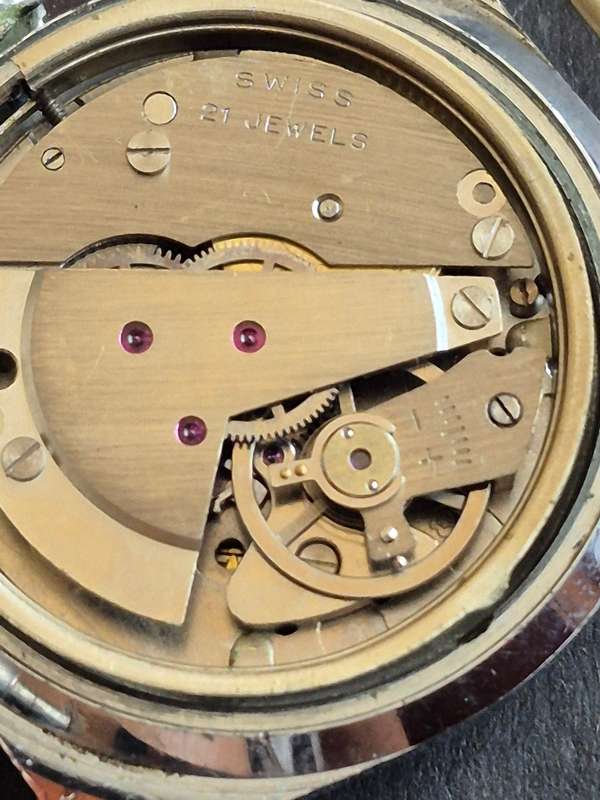 Vintage Ostara 21 Jewels Unbreakable Spring Waterproof Datamatic Mechanical Men's Wrist Watch